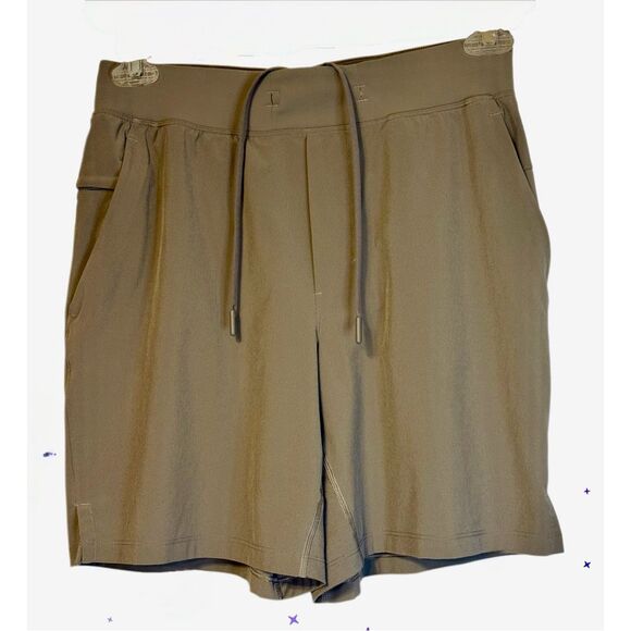 Lululemon Men’s Linerless Shorts Inside Drawstring Olive Active Comfort - Picture 2 of 7